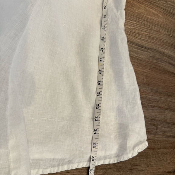 FLAX Long Tunic Top White 100% Linen Size P XS  Long Sleeves Summer Lagenlook - Picture 7 of 8